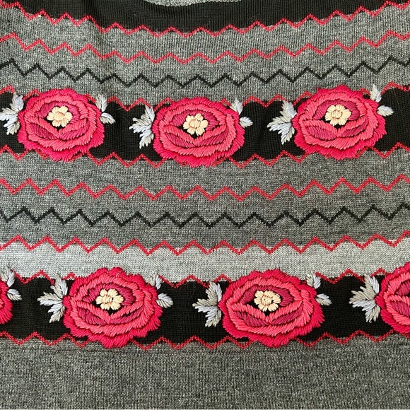 Nanette Lepore Embroidered Merino Wool Sweater - Picture 3 of 5